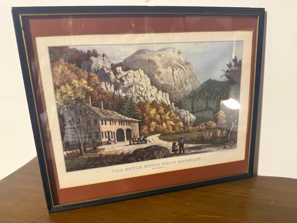 Vintage Lithograph "The Notch House, White Mountain, New Hampshire" 16.75X13.75"